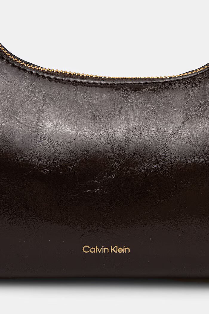 CALVIN KLEIN чанта crossbody дамска от имитация на кожа кафява LV04F3737G