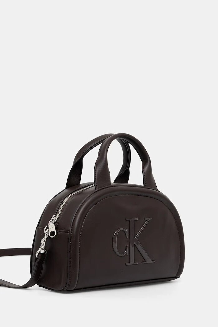 CALVIN KLEIN чанта crossbody дамска от имитация на кожа кафява LV04F3895G