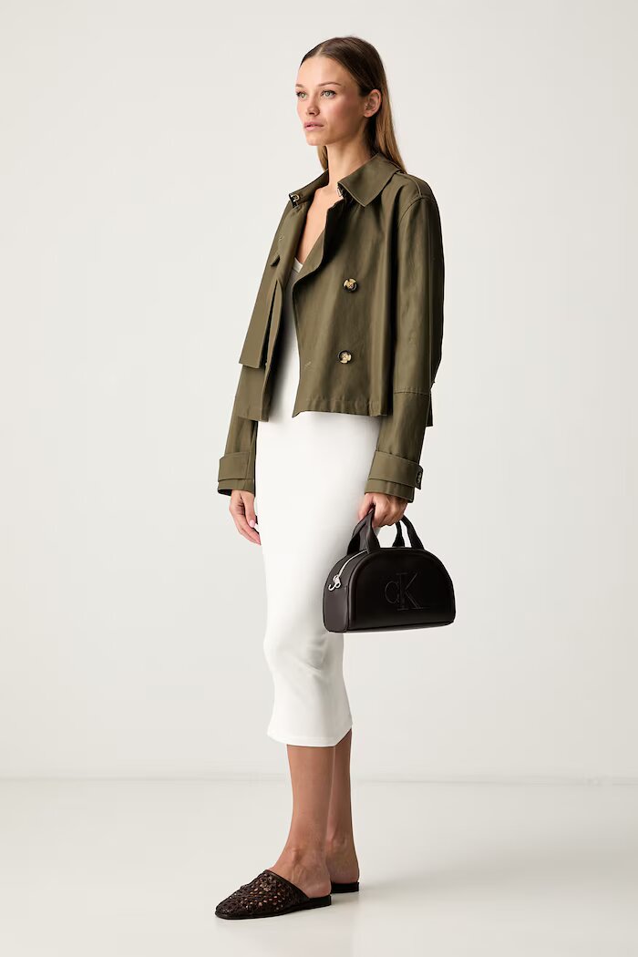 CALVIN KLEIN чанта crossbody дамска от имитация на кожа кафява LV04F3895G