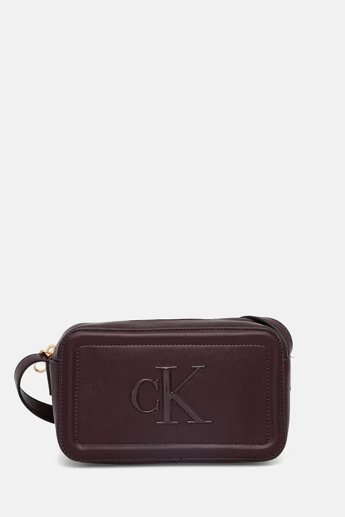 CALVIN KLEIN чанта crossbody дамска от имитация на кожа виолетова LV04F3220G