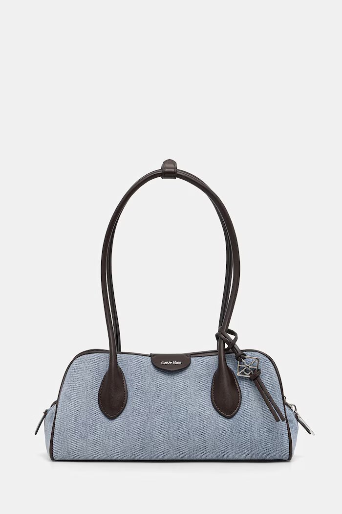 CALVIN KLEIN чанта дамска от деним синя LV04F3830G