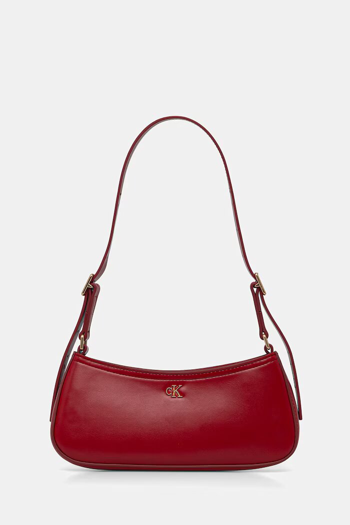 CALVIN KLEIN чанта дамска от имитация на кожа бордо LV04F3170G