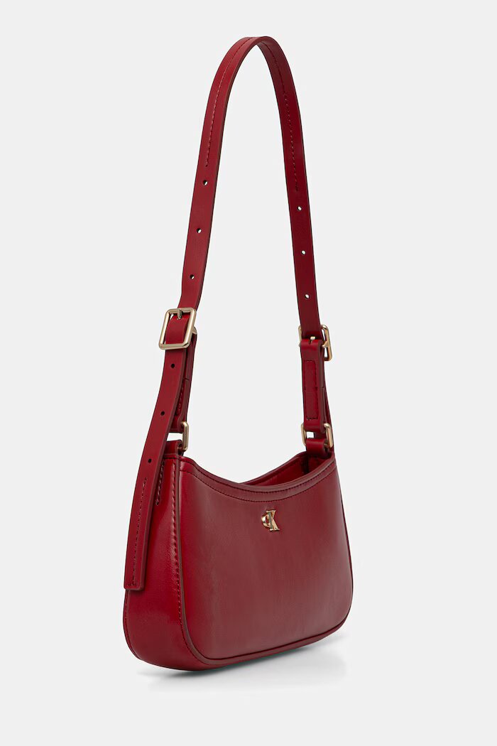 CALVIN KLEIN чанта дамска от имитация на кожа бордо LV04F3170G
