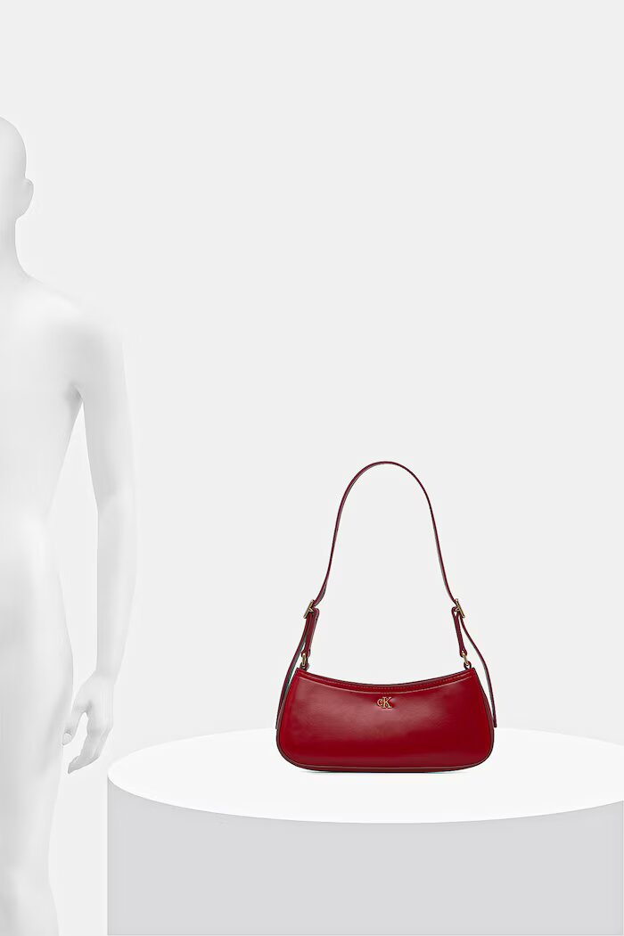 CALVIN KLEIN чанта дамска от имитация на кожа бордо LV04F3170G