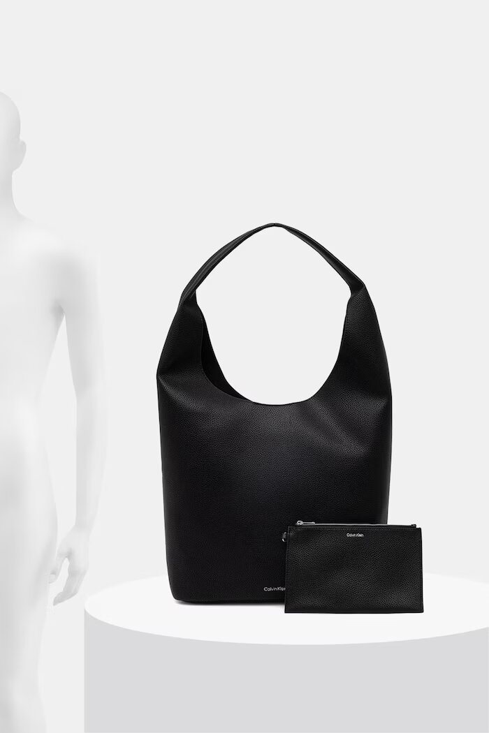 CALVIN KLEIN чанта дамска от имитация на кожа черна LV04F3596G