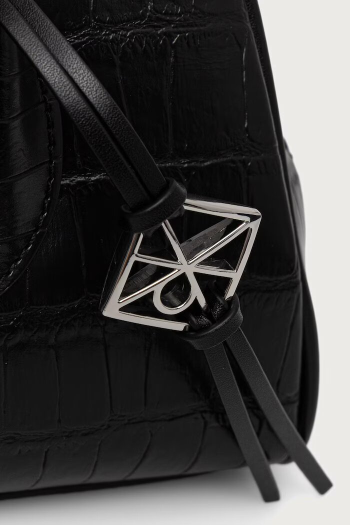 CALVIN KLEIN чанта дамска от имитация на кожа черна LV04F3780G