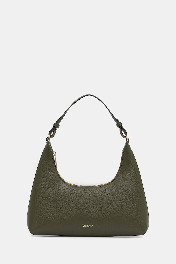 CALVIN KLEIN чанта дамска от имитация на кожа зелена LV04F3272G