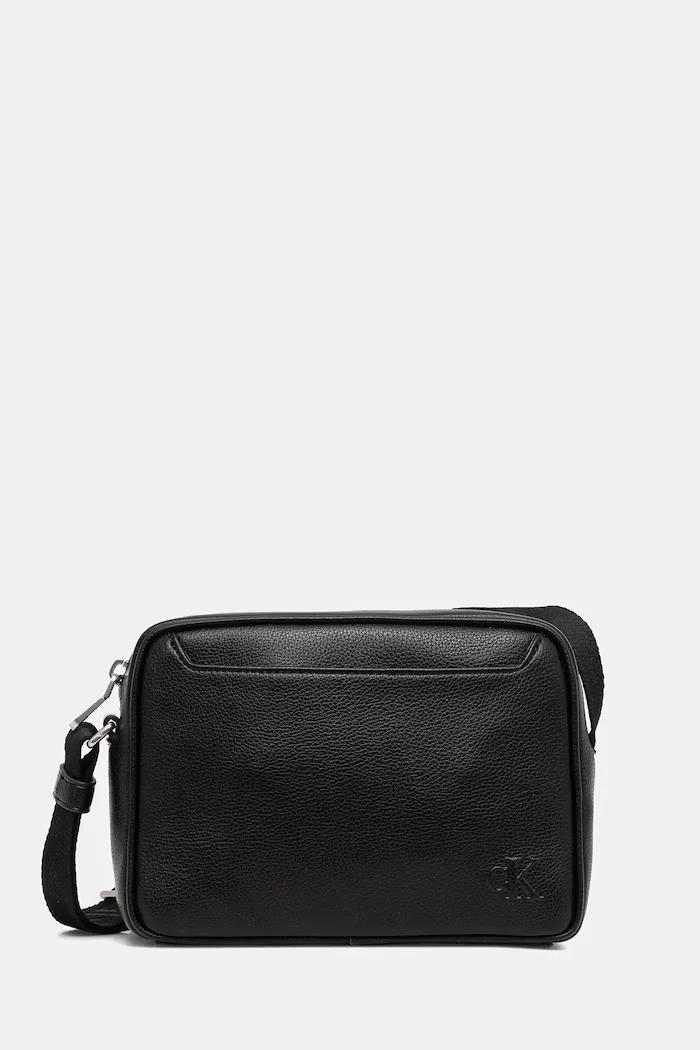 CALVIN KLEIN чанта през рамо мъжка от имитация на кожа черна LV04D3129G