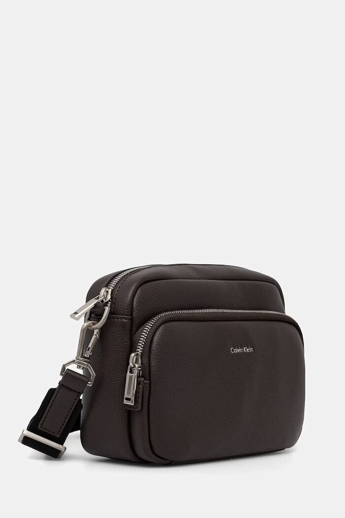 CALVIN KLEIN чанта през рамо мъжка от имитация на кожа кафява LV04D3159G