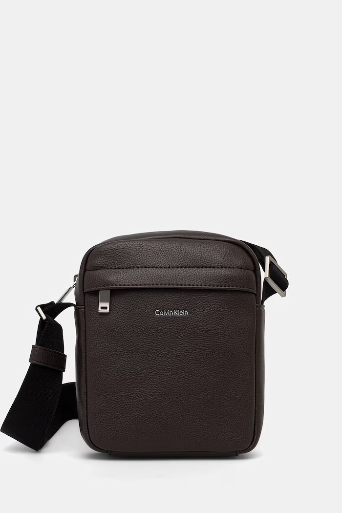 CALVIN KLEIN чанта през рамо мъжка от имитация на кожа кафява LV04D3160G