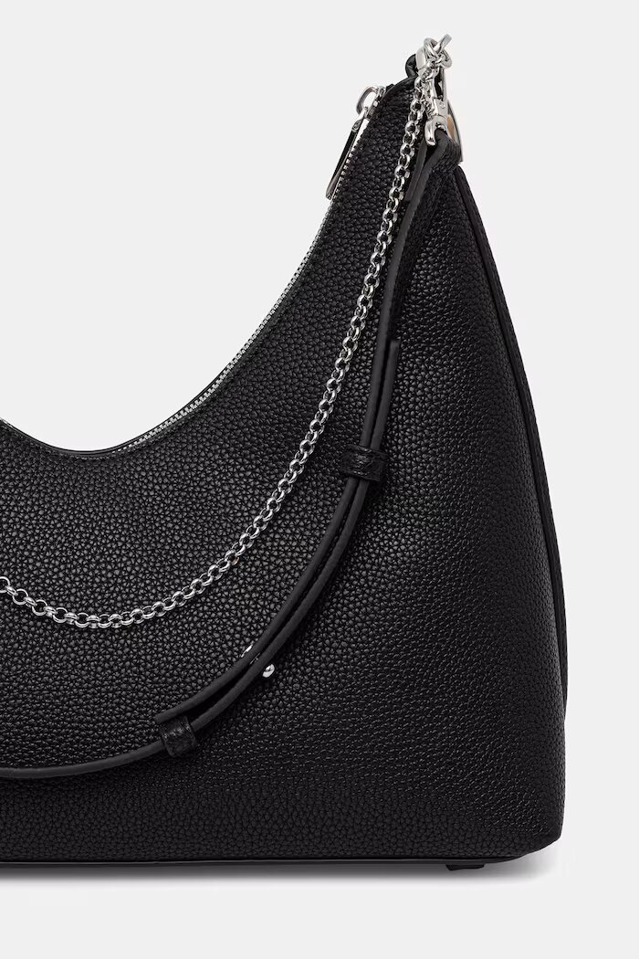 CALVIN KLEIN чанта тип хобо дамска от имитация на кожа черна LV04F3495G