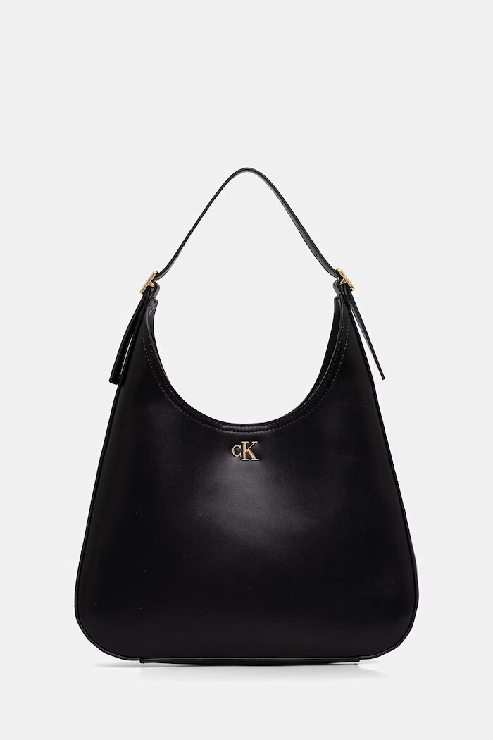 CALVIN KLEIN чанта тип хобо дамска от имитация на кожа черна LV04F3522G
