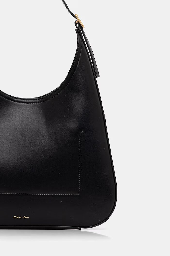 CALVIN KLEIN чанта тип хобо дамска от имитация на кожа черна LV04F3522G