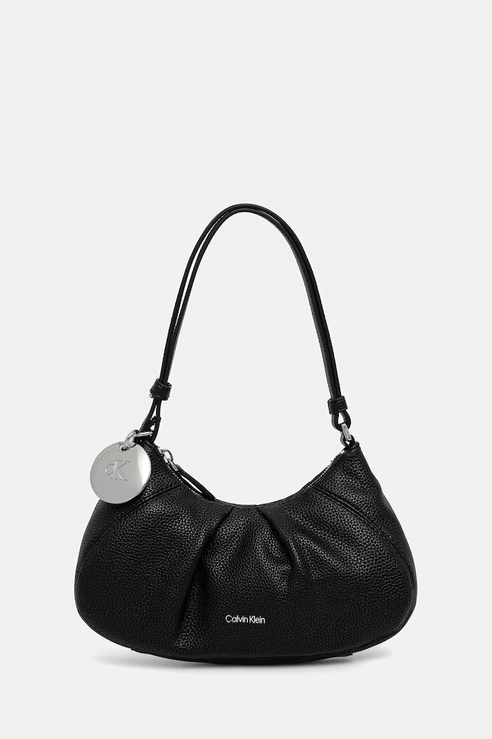 CALVIN KLEIN чанта тип хобо дамска от имитация на кожа черна LV04F3554G