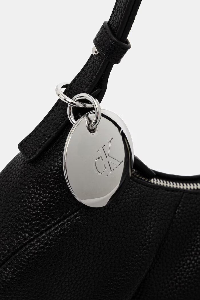 CALVIN KLEIN чанта тип хобо дамска от имитация на кожа черна LV04F3554G