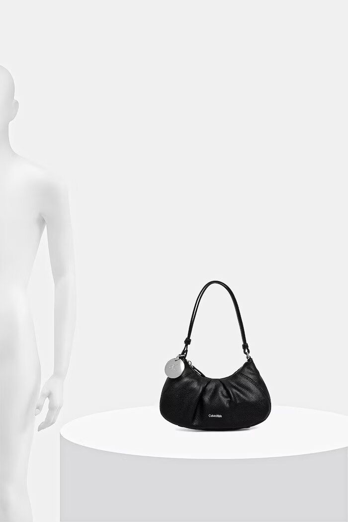 CALVIN KLEIN чанта тип хобо дамска от имитация на кожа черна LV04F3554G