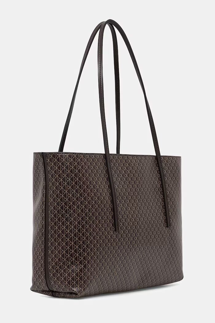 CALVIN KLEIN чанта tote дамска от имитация на кожа кафява LV04F3266G