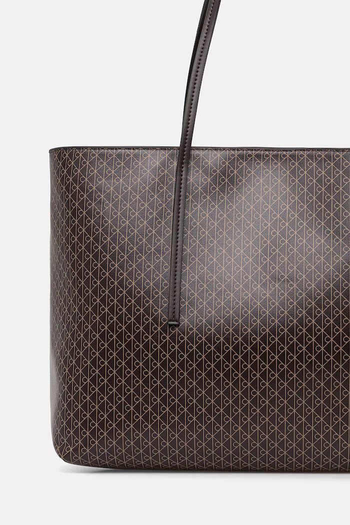 CALVIN KLEIN чанта tote дамска от имитация на кожа кафява LV04F3266G