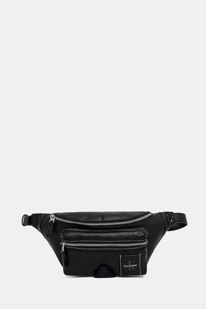 CALVIN KLEIN чанта за кръста мъжка от имитация на кожа черна LV04D3427G
