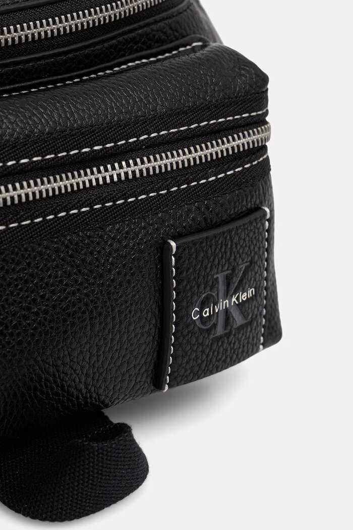 CALVIN KLEIN чанта за кръста мъжка от имитация на кожа черна LV04D3427G