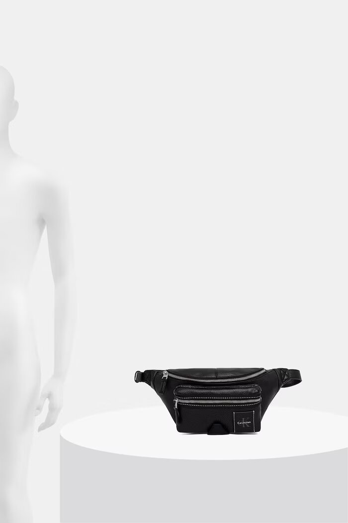 CALVIN KLEIN чанта за кръста мъжка от имитация на кожа черна LV04D3427G