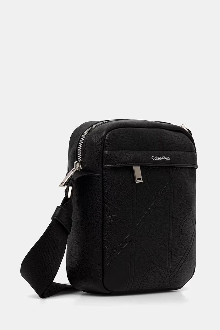 CALVIN KLEIN чанта за рамо мъжка от имитация на кожа черна LV04D3331G