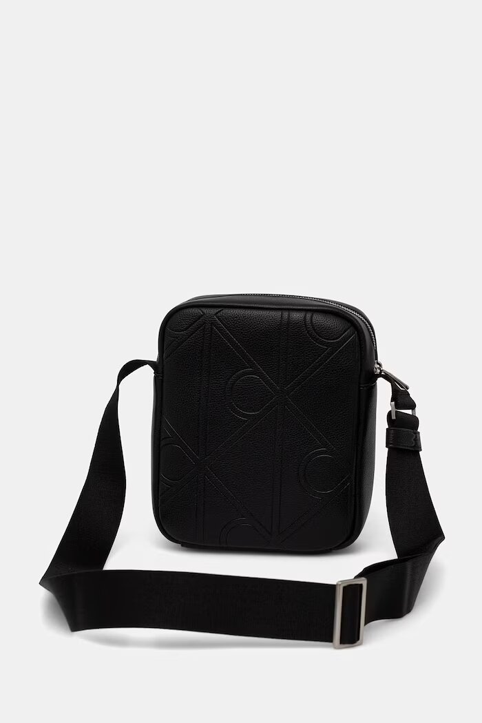 CALVIN KLEIN чанта за рамо мъжка от имитация на кожа черна LV04D3331G