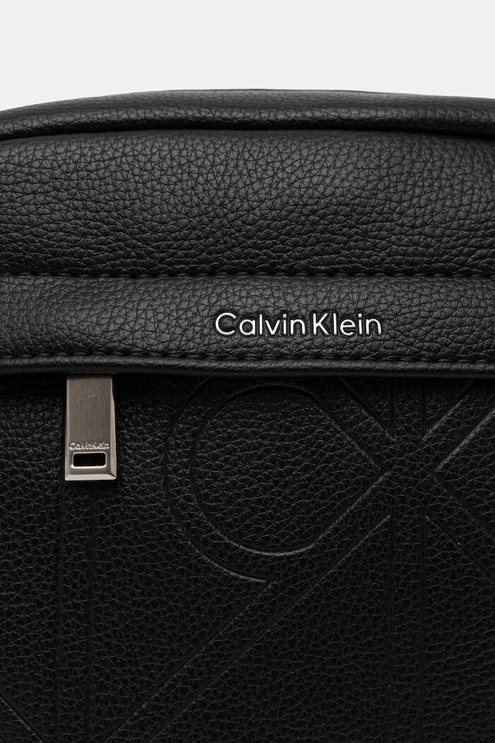 CALVIN KLEIN чанта за рамо мъжка от имитация на кожа черна LV04D3331G