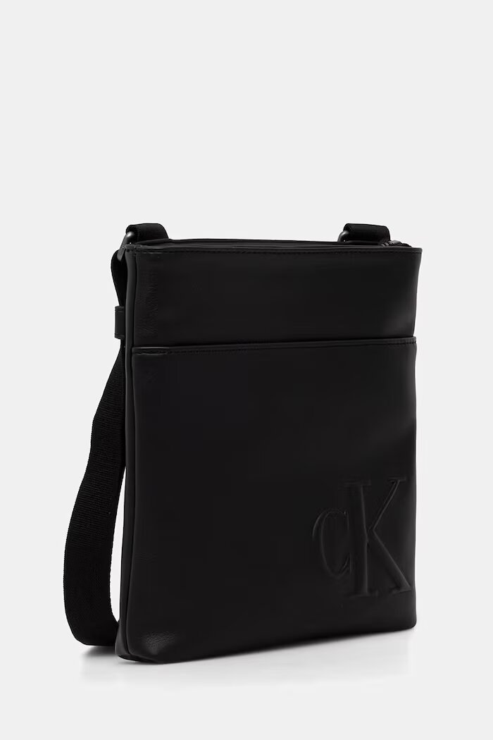 CALVIN KLEIN Чанта за рамо мъжка от имитация на кожа черна LV04D3344G