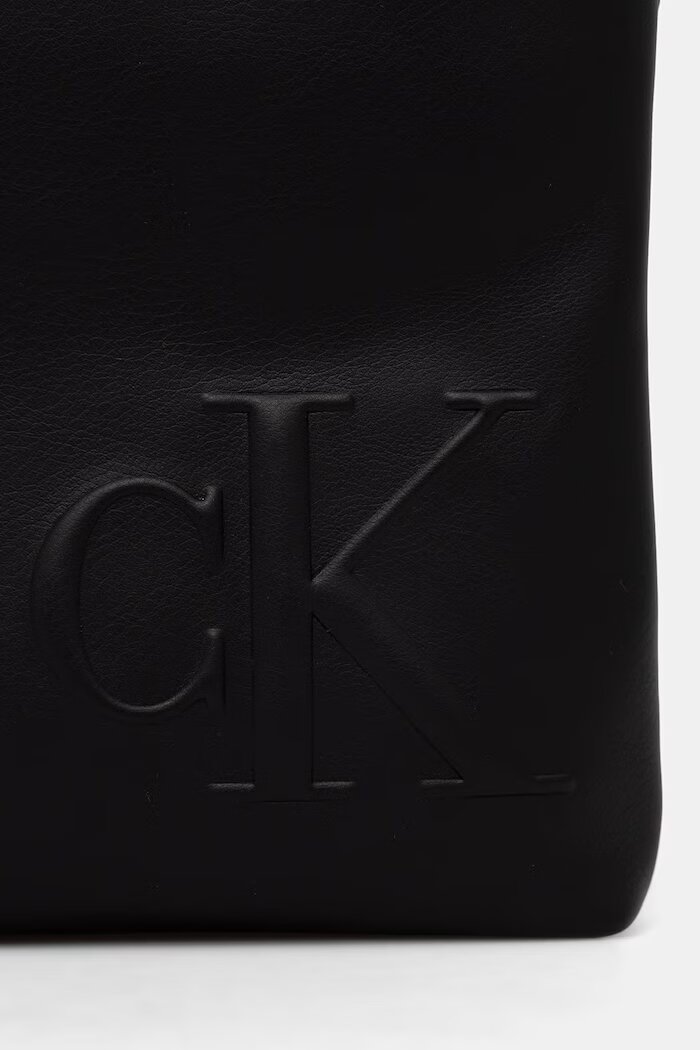 CALVIN KLEIN Чанта за рамо мъжка от имитация на кожа черна LV04D3344G
