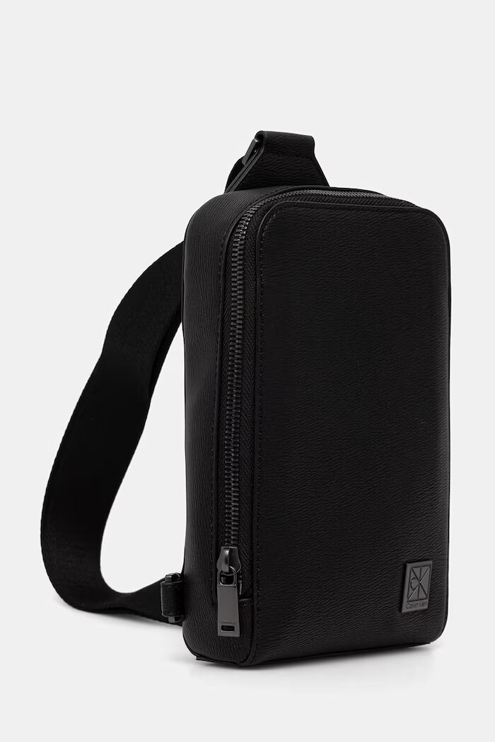CALVIN KLEIN чанта за врата мъжка от имитация на кожа черна LV04D3292G