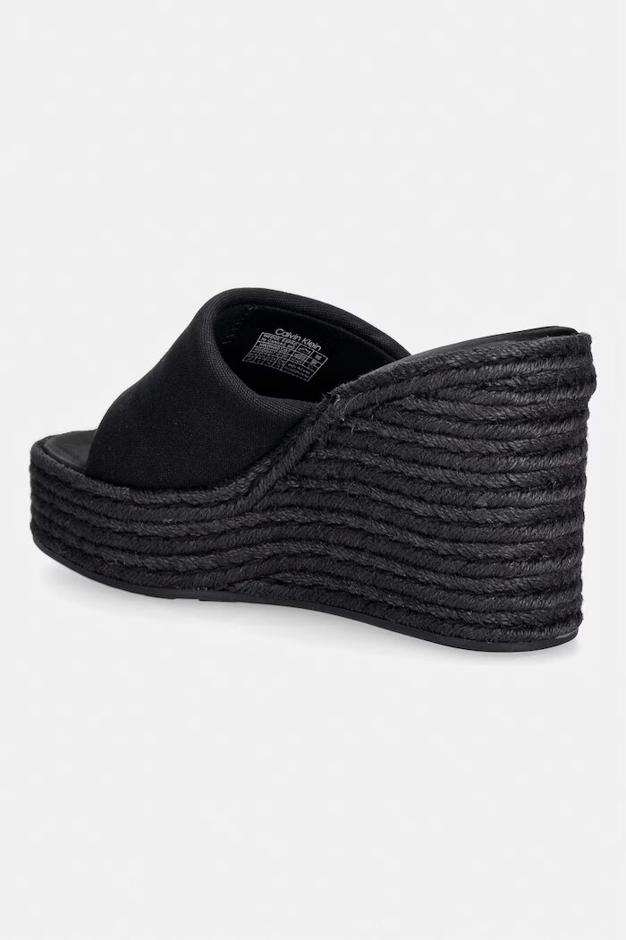 CALVIN KLEIN чехли дамски WEDGE ESPAD 70 CANVAS MG черни HW0HW03282