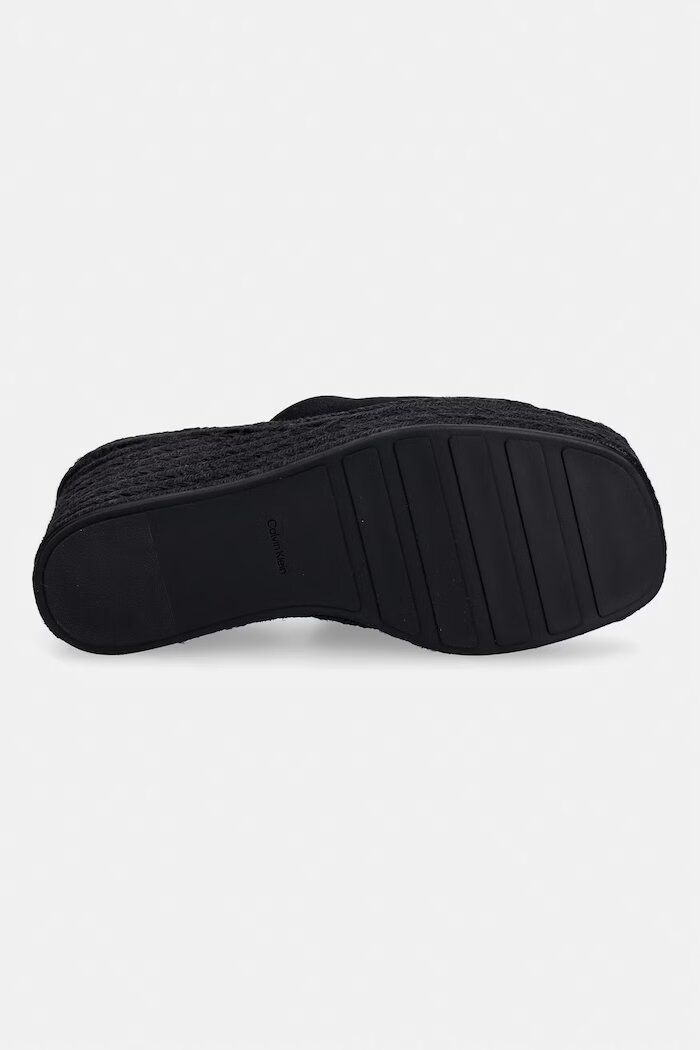 CALVIN KLEIN чехли дамски WEDGE ESPAD 70 CANVAS MG черни HW0HW03282