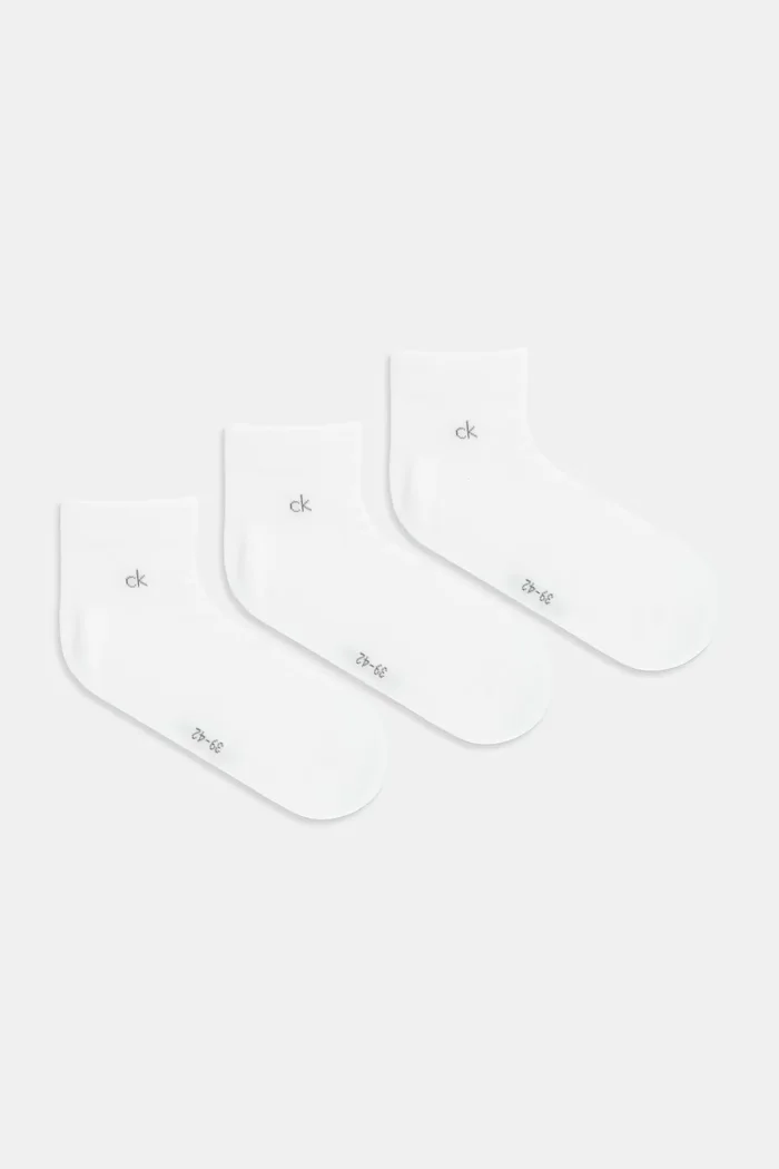 CALVIN KLEIN чорапи мъжки с памук 3 броя бели 701234209