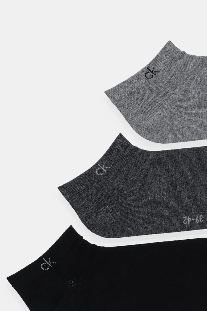 CALVIN KLEIN чорапи мъжки с памук 3 броя сиви 701234366