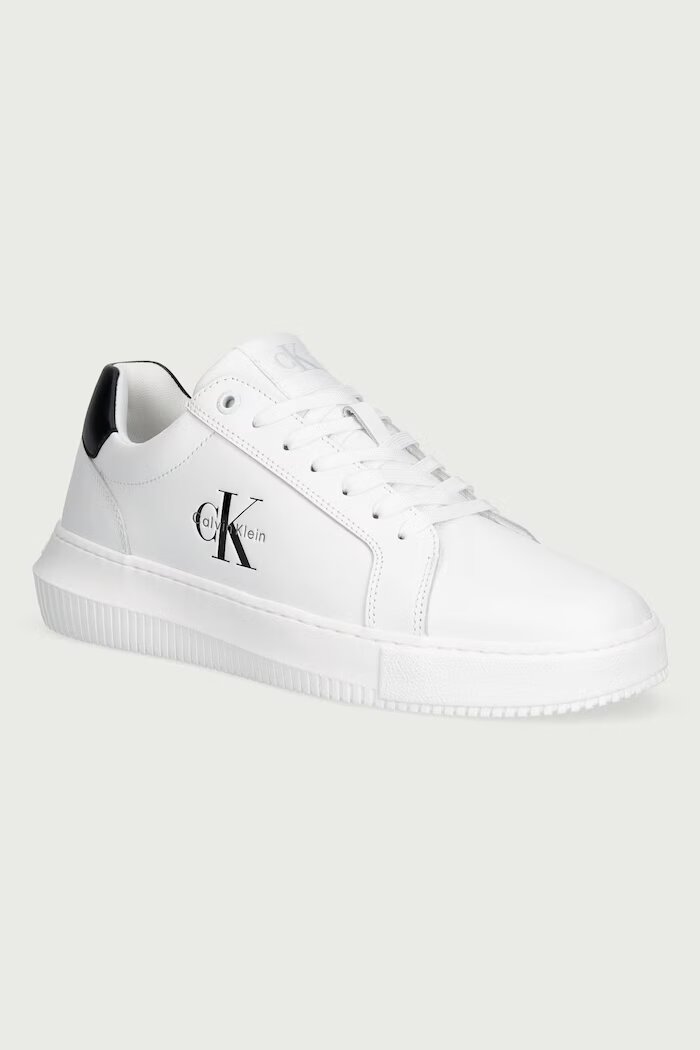 CALVIN KLEIN CHUNKY CUPSOLE MONO LTH маратонки мъжки от кожа бели YM0YM01317