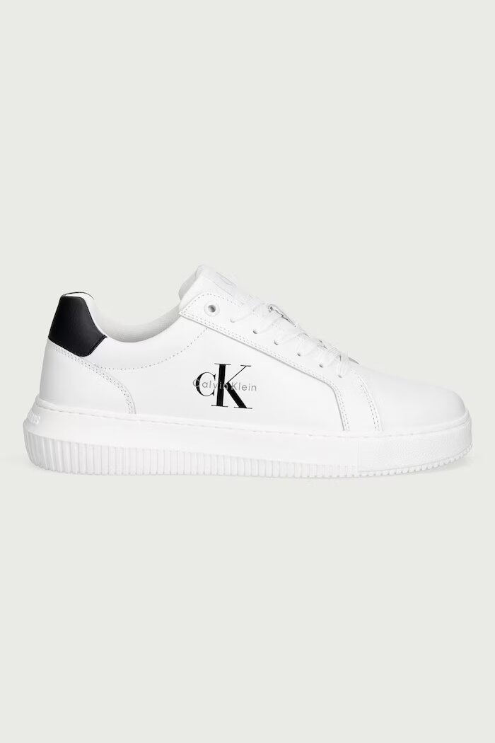 CALVIN KLEIN CHUNKY CUPSOLE MONO LTH маратонки мъжки от кожа бели YM0YM01317