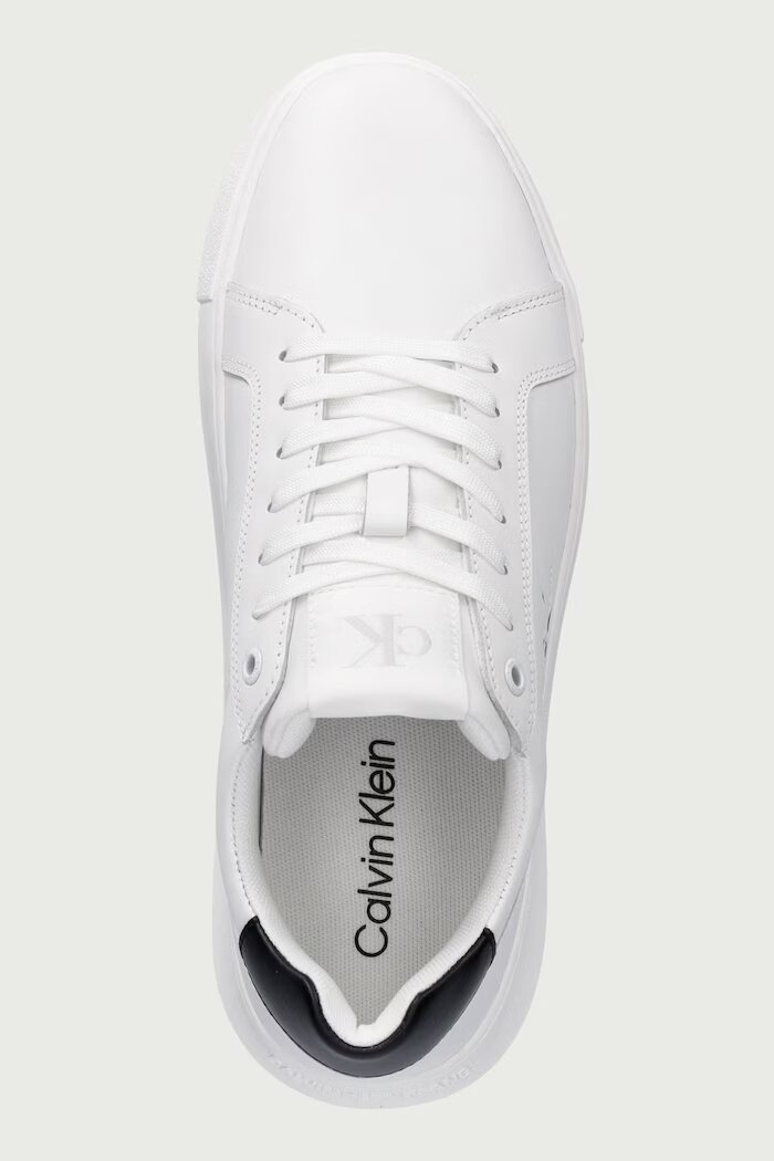 CALVIN KLEIN CHUNKY CUPSOLE MONO LTH маратонки мъжки от кожа бели YM0YM01317