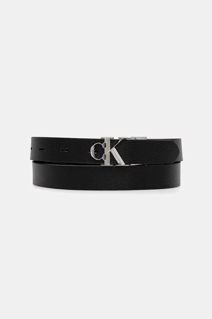 CALVIN KLEIN Двустранен колан дамски от кожа черен