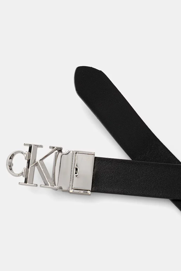 CALVIN KLEIN Двустранен колан дамски от кожа черен