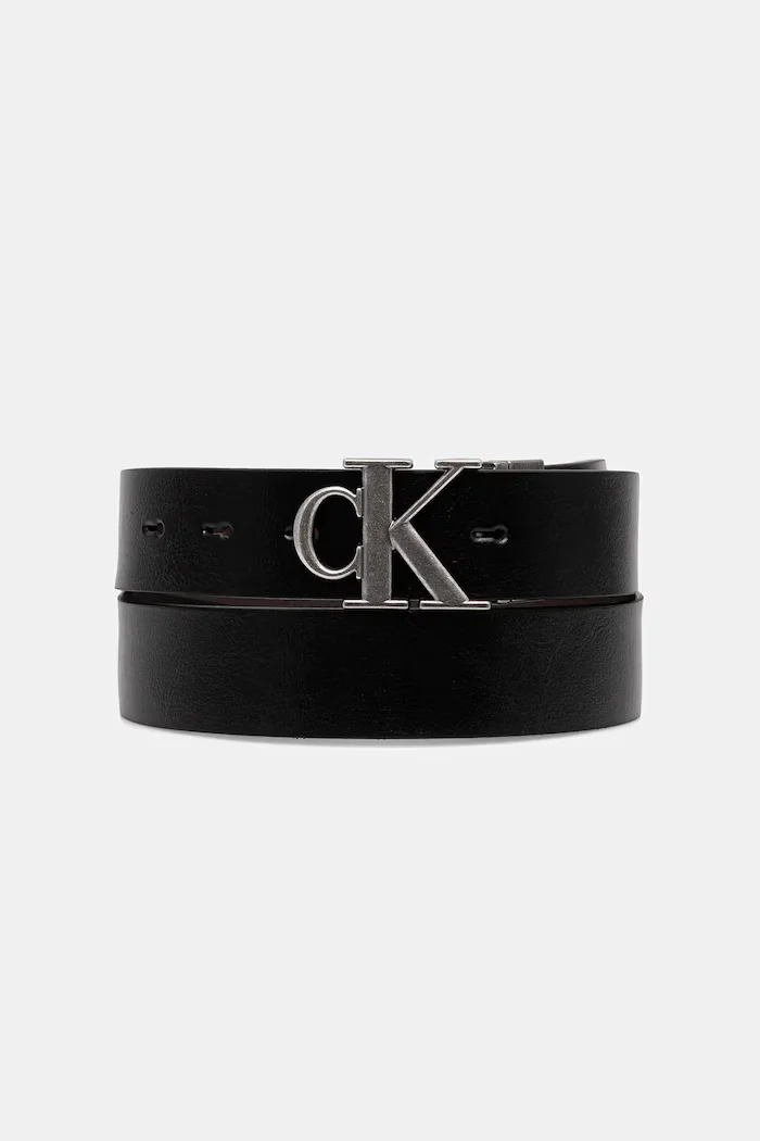 CALVIN KLEIN двустранен колан мъжки от кожа черен LV04D7049G