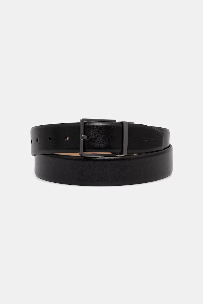 CALVIN KLEIN двустранен колан мъжки от кожа черен LV04D7147G
