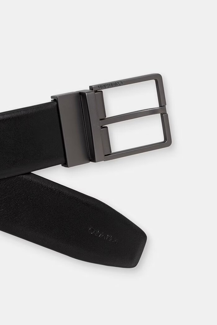 CALVIN KLEIN двустранен колан мъжки от кожа черен LV04D7147G