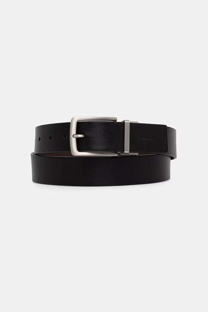 CALVIN KLEIN двустранен колан мъжки от кожа кафяв LV04D7097G