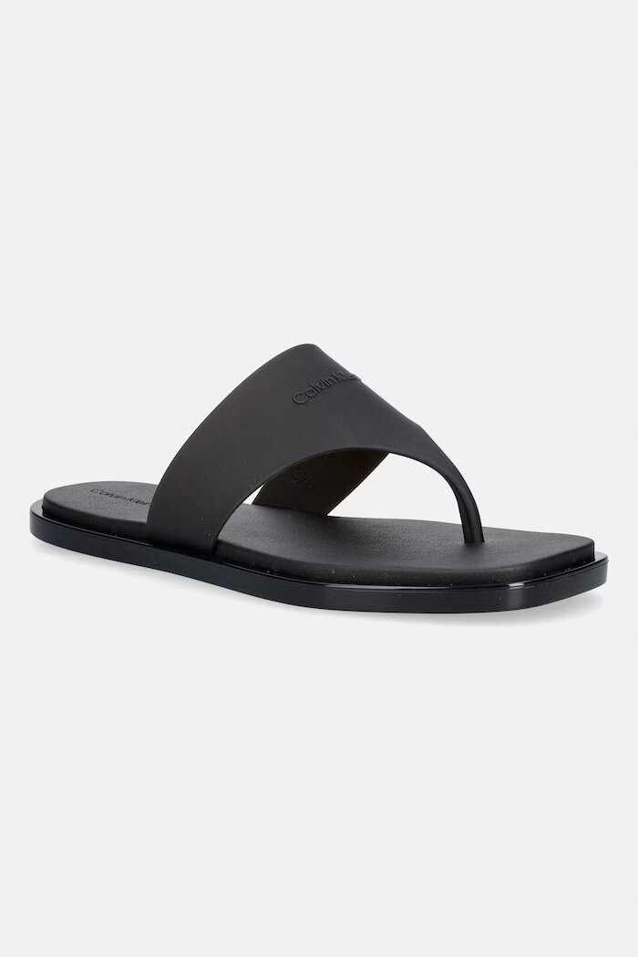 CALVIN KLEIN джапанки дамски JELLY SANDAL THONG MAT TRAN TPU черни HW0HW02964