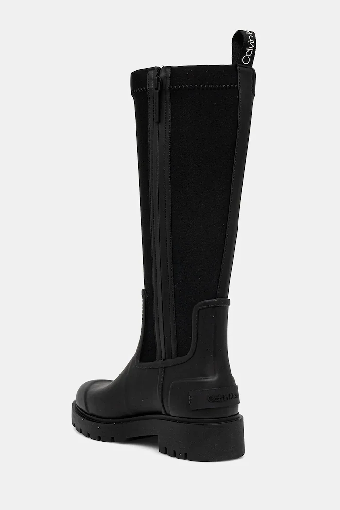 CALVIN KLEIN Гумени ботуши HIGH RAINBOOT NEOPRENE в черно YW0YW02002