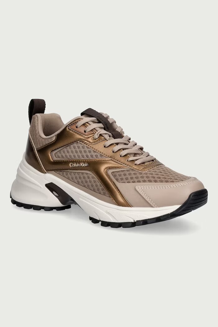 CALVIN KLEIN HIKE RUN CKSTRIPE MESH MET маратонки дамски бежови HW0HW03140