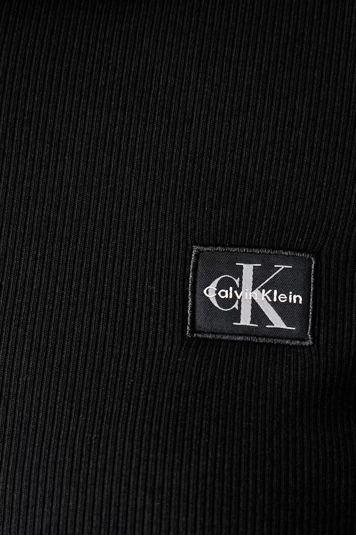 CALVIN KLEIN JEANS блуза с дълги ръкави дамска от памук с еластан черна LV047H203G