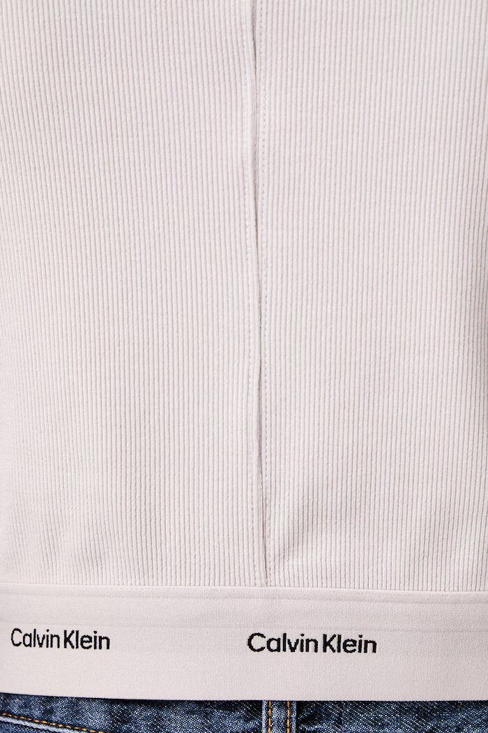 CALVIN KLEIN JEANS блуза с дълги ръкави дамска от памук с еластан сива LV047H240G