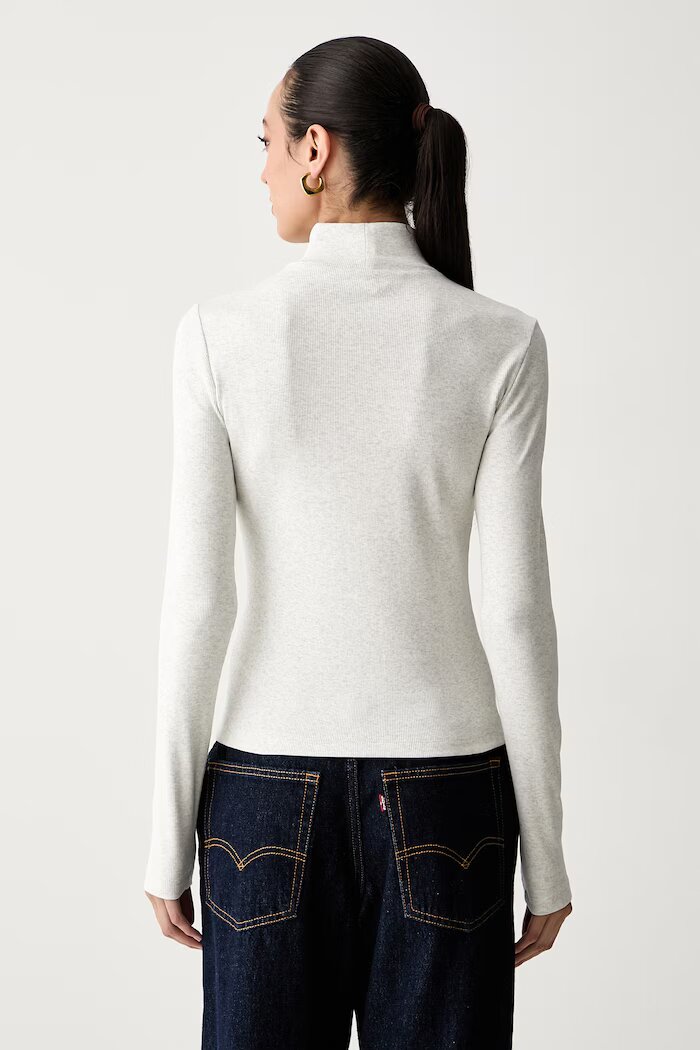 CALVIN KLEIN JEANS блуза с дълги ръкави дамска с памук сива LV047D203G
